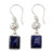 Silver Dangle Earrings with White Pearls and Lapis Lazuli 'Bangalore Glam' Silver Dangle Earrings with White Pearls and Lapis Lazuli 'Bangalore Glam'