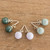 Handmade Sterling Silver Jade Stud Earrings (Set of 3) 'Maya Moons'
