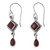 Natural Garnet and Sterling Silver Earrings Indian Jewelry 'Fire of Love'