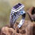 Amethyst and Sterling Silver Cocktail Ring 'Sea Temple'