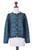 Handcrafted Floral Alpaca Wool Art Knit Cardigan 'Blue Andean Poinsettia' Handcrafted Floral Alpaca Wool Art Knit Cardigan 'Blue Andean Poinsettia'