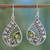 Pearl and Peridot Earrings Sterling Silver Jewelry  'Inspired Paisley'