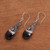 Hematite and Rainbow Moonstone Silver Earrings 'Bali Mystique' Hematite and Rainbow Moonstone Silver Earrings 'Bali Mystique'