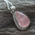 Rose Quartz and Sterling Silver Necklace Indian Jewelry 'Love Drop' Rose Quartz and Sterling Silver Necklace Indian Jewelry 'Love Drop'