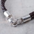 Handmade Men's Sterling Silver and Leather Bracelet 'Naturally' Handmade Men's Sterling Silver and Leather Bracelet 'Naturally'