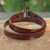 Men's Artisan Crafted Leather Wrap Bracelet from Thailand 'Enigma in Brown'