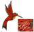 Unique Red Bird Wall Art Steel Sculpture from Mexico 'Little Ruby Hummingbird'