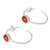Modern Minimalist Red Onyx Earrings 'Sky loop: earring' Modern Minimalist Red Onyx Earrings 'Sky loop: earring'