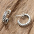 Handcrafted Sterling Silver Half Hoop Earrings 'Orbital Moon' Handcrafted Sterling Silver Half Hoop Earrings 'Orbital Moon'