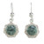Fair Trade Floral Sterling Silver Dangle Jade Earrings 'Green Forest Princess'