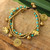 Hand Crafted Brass Charm Bracelet from Thailand 'Blue Siam Elephants' Hand Crafted Brass Charm Bracelet from Thailand 'Blue Siam Elephants'