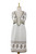 Beaded Cotton Block Print Sleeveless Dress with Sequins 'Golden Magic' Beaded Cotton Block Print Sleeveless Dress with Sequins 'Golden Magic'