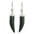 Artisan Crafted Sterling Silver Dark Green Jade Earrings 'Forest Cat'