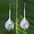 Sterling Silver Dangle Earrings 'Thai Peacock' Sterling Silver Dangle Earrings 'Thai Peacock'