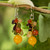 Handmade Garnet Carnelian Citrine Cluster Earrings 'Sweet Tropics' Handmade Garnet Carnelian Citrine Cluster Earrings 'Sweet Tropics'