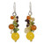 Handmade Garnet Carnelian Citrine Cluster Earrings 'Sweet Tropics' Handmade Garnet Carnelian Citrine Cluster Earrings 'Sweet Tropics'