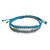 Artisan Braided Bracelet with Silver Plated Beads 'Blue-Gray Urban Siam'