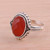 Carnelian Ring Artisan Crafted Sterling Silver Jewelry 'Sun Afire' Carnelian Ring Artisan Crafted Sterling Silver Jewelry 'Sun Afire'