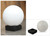 White Onyx Sphere Sculpture on Black Onyx Base 'World of White'