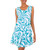 Sleeveless Cotton Sundress with Scuba Blue Blossoms 'Balinese Paradise' Sleeveless Cotton Sundress with Scuba Blue Blossoms 'Balinese Paradise'