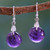 Amethyst Sphere Earrings India Artisan Jewelry 'Moon of Mysticism' Amethyst Sphere Earrings India Artisan Jewelry 'Moon of Mysticism'