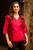 Embellished Silk Tunic Blouse from India 'Grand Ruby' Embellished Silk Tunic Blouse from India 'Grand Ruby'