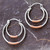 Taxco Silver Hoop Earrings with Copper 'Circles Within Circles' Taxco Silver Hoop Earrings with Copper 'Circles Within Circles'