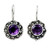 Amethyst Sunflower Drop Earrings from Bali 'Singaraja Sunflower Purple' Amethyst Sunflower Drop Earrings from Bali 'Singaraja Sunflower Purple'