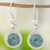 Medium Green Guatemalan Jade Sterling Silver Dangle Earrings 'Green Apple' Medium Green Guatemalan Jade Sterling Silver Dangle Earrings 'Green Apple'