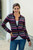 Purple Pink Alpaca Cardigan with Geometric Patterns 'Berry Style'