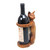 Hand Carved Wooden Cat Wine Bottle Holder 'Wine-Loving Cat' Hand Carved Wooden Cat Wine Bottle Holder 'Wine-Loving Cat'