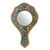 Reverse Painted Glass Aqua Floral Hand Mirror 'Aqua Butterflies' Reverse Painted Glass Aqua Floral Hand Mirror 'Aqua Butterflies'