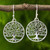 Handcrafted 925 Sterling Silver Tree Dangle Earrings 'Spiral Tree' Handcrafted 925 Sterling Silver Tree Dangle Earrings 'Spiral Tree'