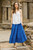 Long Royal Blue Cotton Ruffled Skirt from India 'Blue Frills' Long Royal Blue Cotton Ruffled Skirt from India 'Blue Frills'