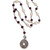 Y-Necklace with 925 Sterling Silver, Garnets and Pearls 'Ivory and Crimson Pis Bolong' Y-Necklace with 925 Sterling Silver, Garnets and Pearls 'Ivory and Crimson Pis Bolong'