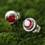 Genuine Garnet and Sterling Silver Stud Earrings from Bali 'Red Simplicity' Genuine Garnet and Sterling Silver Stud Earrings from Bali 'Red Simplicity'