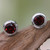 Genuine Garnet and Sterling Silver Stud Earrings from Bali 'Red Simplicity' Genuine Garnet and Sterling Silver Stud Earrings from Bali 'Red Simplicity'