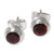 Genuine Garnet and Sterling Silver Stud Earrings from Bali 'Red Simplicity' Genuine Garnet and Sterling Silver Stud Earrings from Bali 'Red Simplicity'