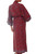 Women's Grey and Burgundy Hand Stamped Batik Belted  Robe 'Morning Aster'