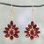 Hand Crafted 18k Gold Plated Earrings with Garnets 'Claret Sunburst' Hand Crafted 18k Gold Plated Earrings with Garnets 'Claret Sunburst'