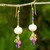 Peach Pearl Multi Gemstone Gold Plated Earrings 'Tulip Dew' Peach Pearl Multi Gemstone Gold Plated Earrings 'Tulip Dew'