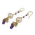 Peach Pearl Multi Gemstone Gold Plated Earrings 'Tulip Dew' Peach Pearl Multi Gemstone Gold Plated Earrings 'Tulip Dew'