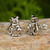 Cat Theme Hand Crafted Sterling Silver Button Earrings 'Contented Kittens' Cat Theme Hand Crafted Sterling Silver Button Earrings 'Contented Kittens'