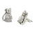 Cat Theme Hand Crafted Sterling Silver Button Earrings 'Contented Kittens' Cat Theme Hand Crafted Sterling Silver Button Earrings 'Contented Kittens'