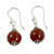Artisan Crafted Red Agate and Sterling Silver Hook Earrings 'Glorious Crimson'