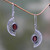 Handmade Sterling Silver Hook Earrings with Garnets 'Crimson Gaze' Handmade Sterling Silver Hook Earrings with Garnets 'Crimson Gaze'