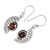 Handmade Sterling Silver Hook Earrings with Garnets 'Crimson Gaze' Handmade Sterling Silver Hook Earrings with Garnets 'Crimson Gaze'