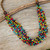 Wood Beaded Necklace Artisan Crafted Jewelry 'Rainbow Muse'