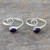 Amethyst and Sterling Silver Toe Rings from India (Pair) 'Curls' Amethyst and Sterling Silver Toe Rings from India (Pair) 'Curls'