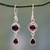 Garnet and Sterling Silver Earrings Handmade in India 'Crimson Glow' Garnet and Sterling Silver Earrings Handmade in India 'Crimson Glow'